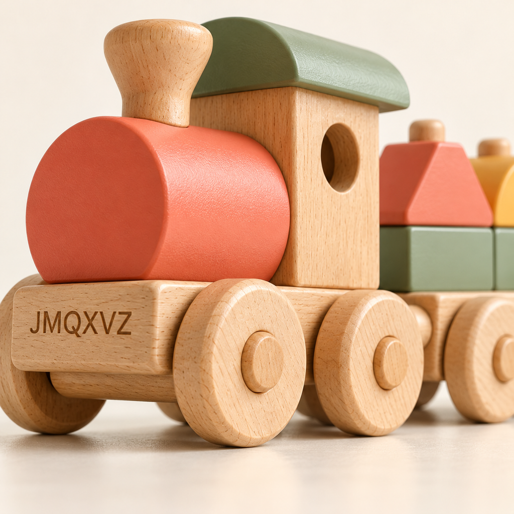 JMQXVZ Pastel Adventure Stacking Train — detail view