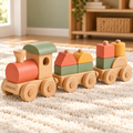 JMQXVZ Pastel Adventure Stacking Train — lifestyle view