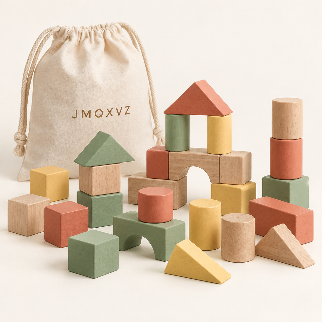 JMQXVZ Storybook Wooden Building Blocks — main view