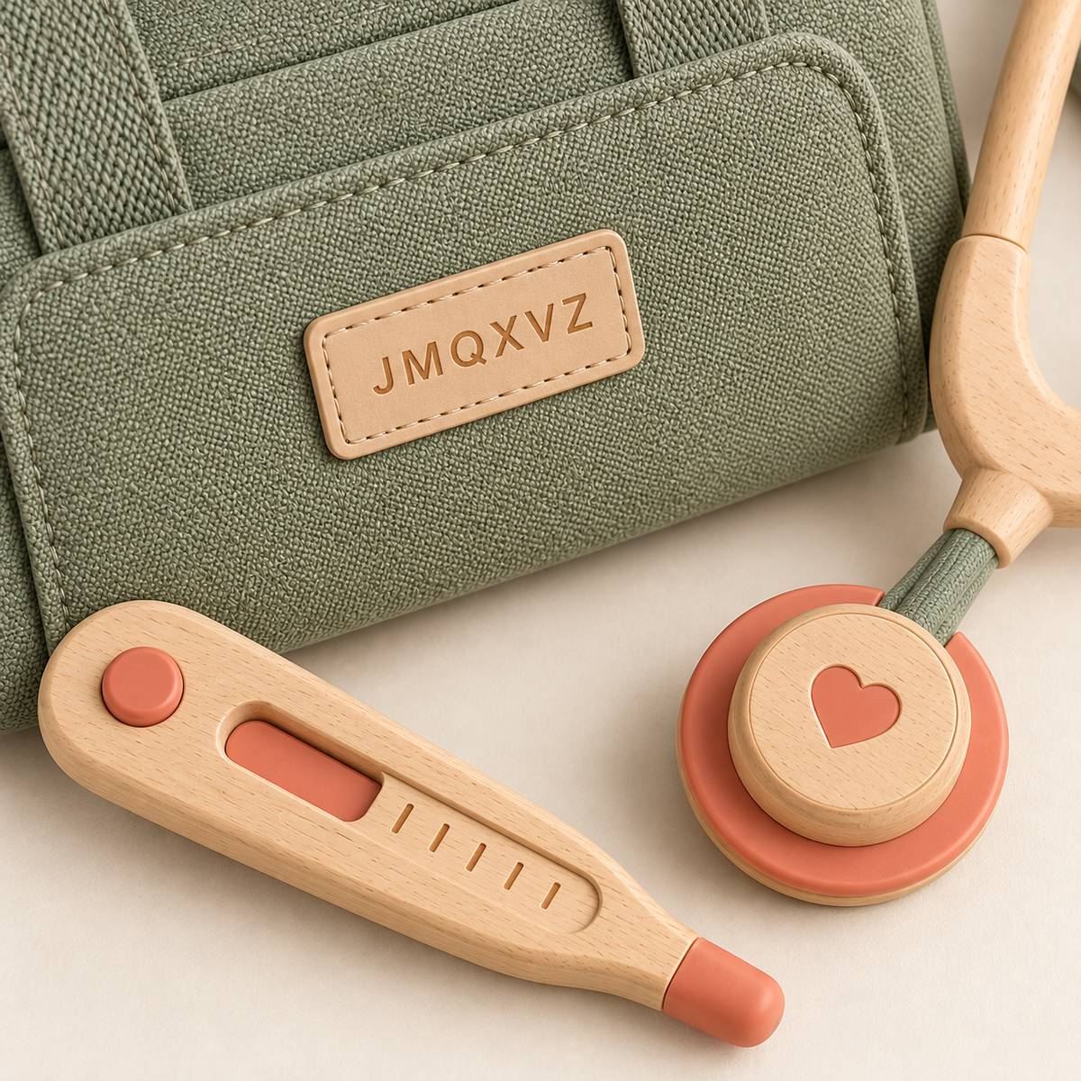 JMQXVZ Kind Care Wooden Doctor Kit — detail view