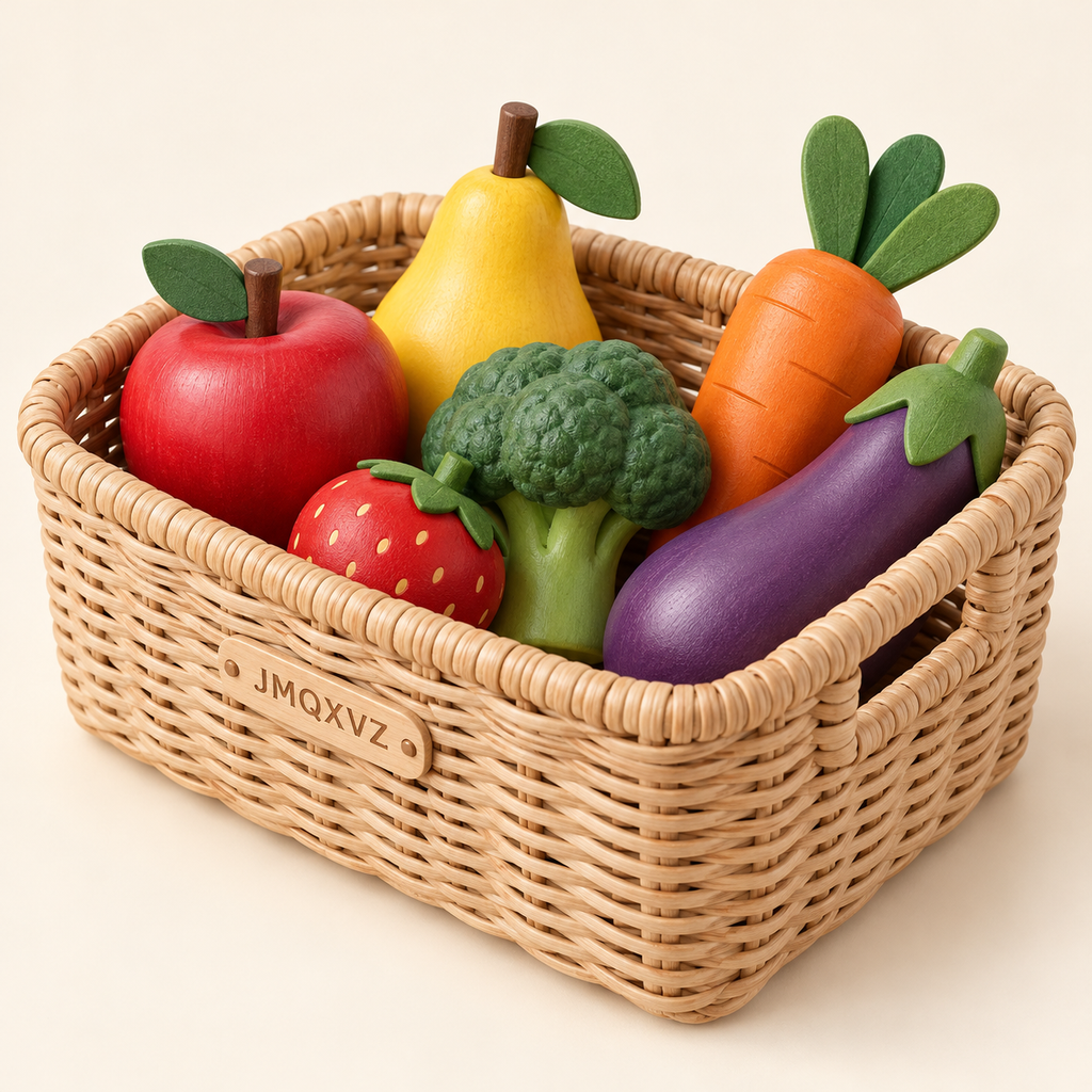 JMQXVZ Little Market Pretend Produce Basket — main view