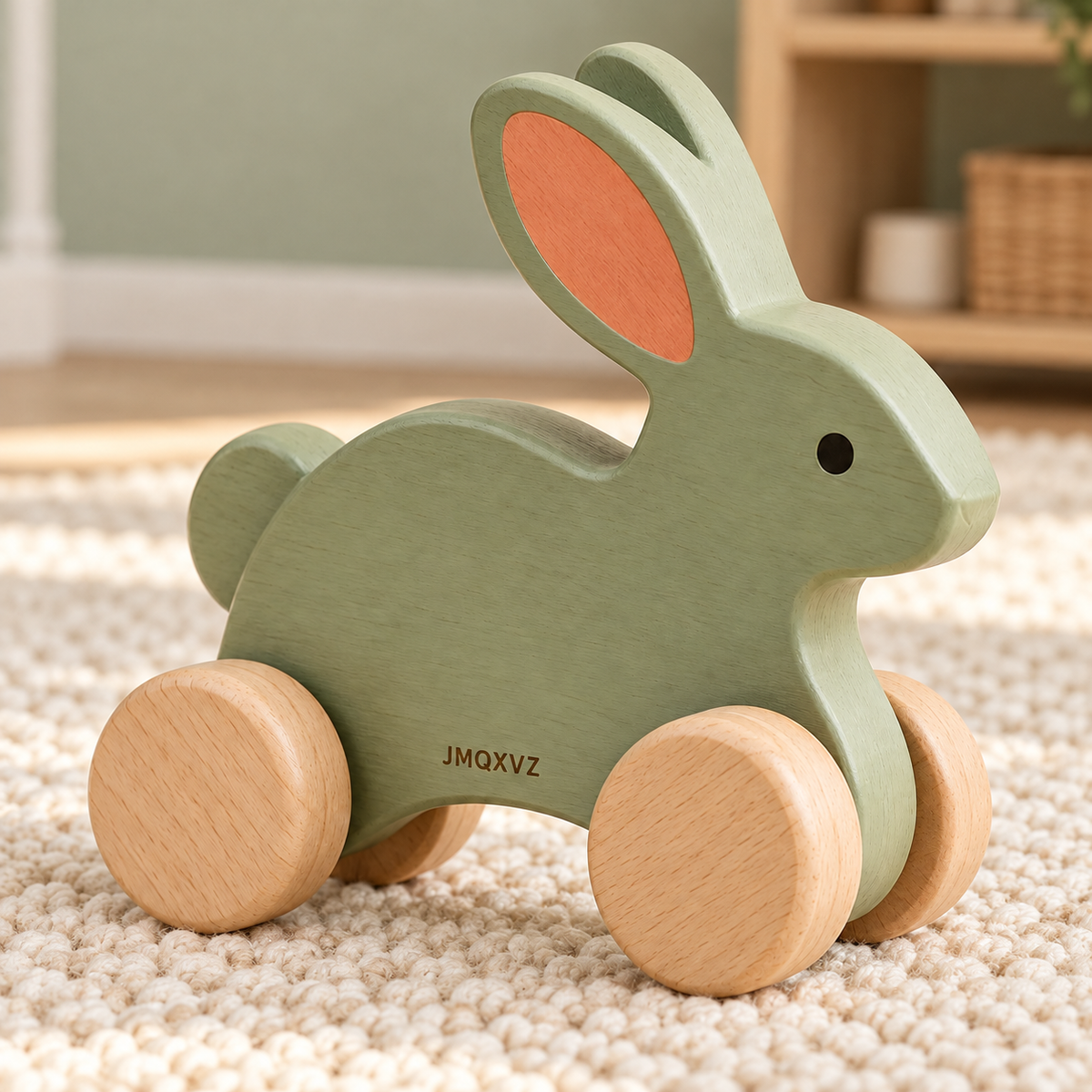 JMQXVZ Meadow Bunny Push-Along Toy — lifestyle view